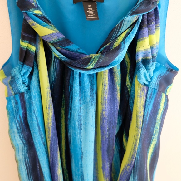 Lane Bryant Blue Sleeveless Shift Dress, sz 20 - Picture 2 of 7